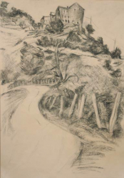 Road to Chioti - charcoal