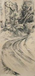 Road up to S. Nicoloa - charcoal