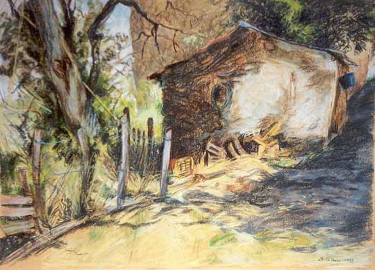 Old Shed, Corsica - pastel