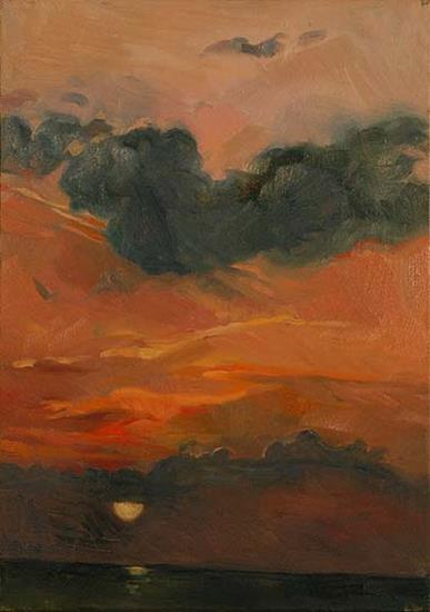 Sunrise Over Sea 3 - oil on canvas