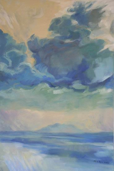 Green Sky Over Elba - oil on canvas