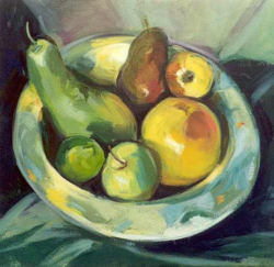 Apples and Pears - oil on canvas