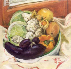 Still Life With Cauliflower - oil on canvas