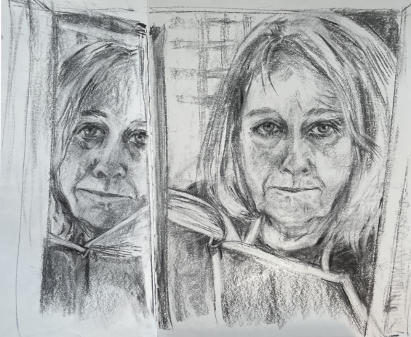Self Portrait - charcoal on paper 2021