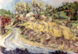Yellow Road, Corsica - pastel