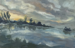 River at Hammersmith Autumn - oil on canvas board 2020