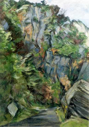 Road to the Waterfall, Corsica - pastel