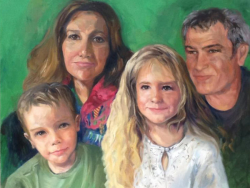 Corsican Family and Twins - oil on canvas