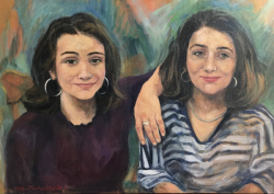 Martha and Harriet Fitch Little - oil on canvas
