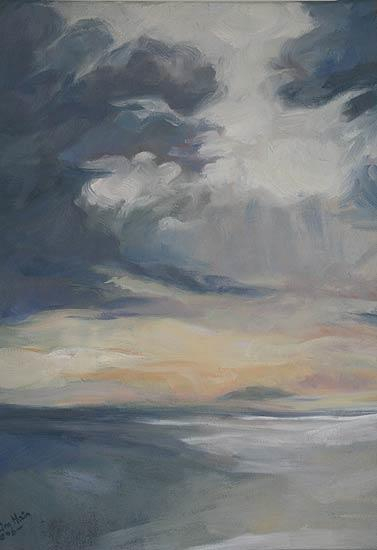 Grey Sky Over Elba - oil on canvas