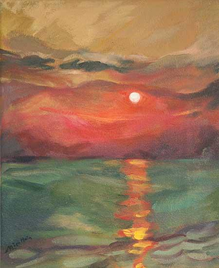 Sunrise Over the Sea 2 - oil on canvas