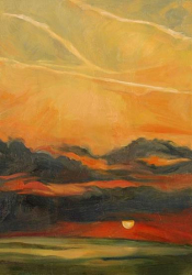 Sunrise Over the Sea 1 - oil on canvas